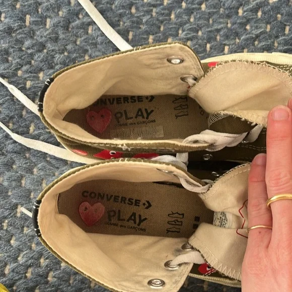 Comme des Garcons Play x Converse | Olive Green | Size 8 - Picture 6 of 6